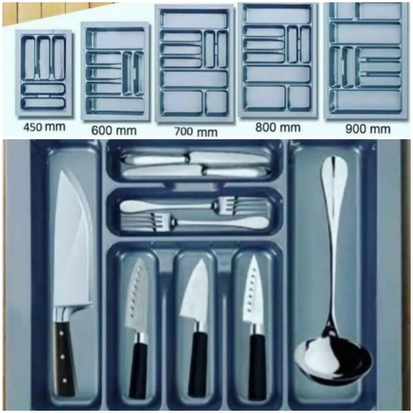Hm Decor Pvc Cutlery Tray - Gray, All Size