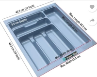 Hm Decor Pvc Cutlery Tray - Gray, All Size
