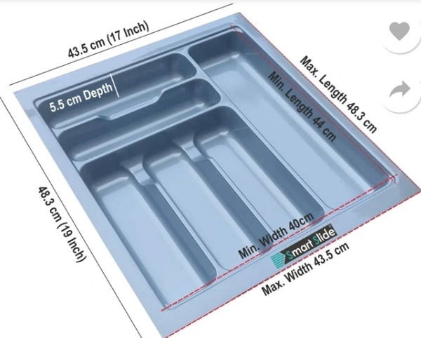 Hm Decor Pvc Cutlery Tray - Gray, All Size
