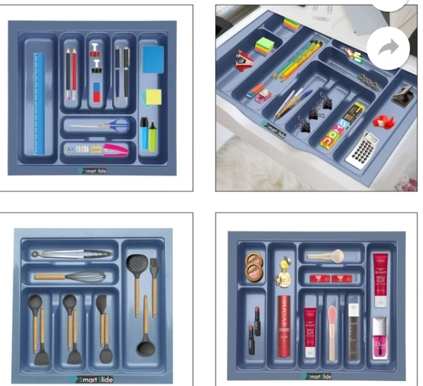Hm Decor Pvc Cutlery Tray - Gray, All Size