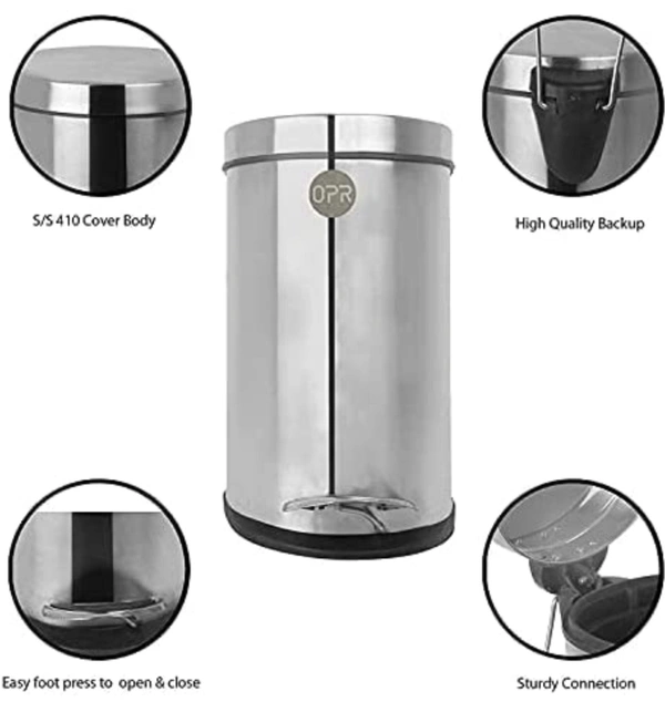 H M Decor Padstal Dustbin - Steel, 7x10x
