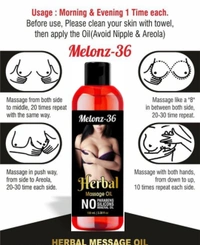 Melonz Breast enlargment oil (Herbal Massage oil) - 100ml, Black