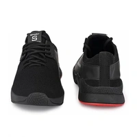 Black Solid Running Shoes For Men - Black, 5