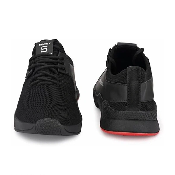 Black Solid Running Shoes For Men - Black, 5