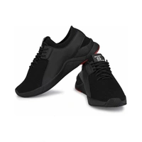 Black Solid Running Shoes For Men - Black, 5