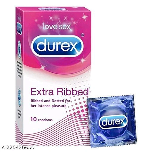 Durex Premium Durex Extra Ribbed Condoms for Men - 10 Count, 