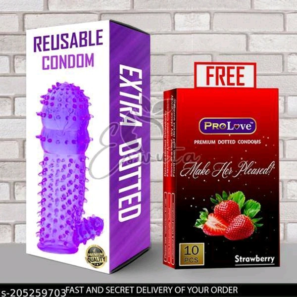 Mens EXTRA PLEASURE CONDOM WITH PROLOVE CHOCOLATE 10 PIECE PACK