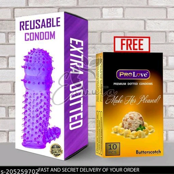 Mens EXTRA PLEASURE CONDOM WITH PROLOVE CHOCOLATE 10 PIECE PACK
