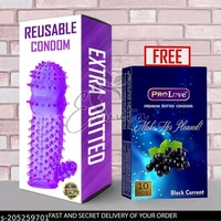 Mens EXTRA PLEASURE CONDOM WITH PROLOVE CHOCOLATE 10 PIECE PACK
