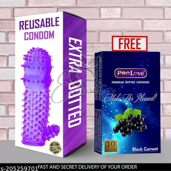 Mens EXTRA PLEASURE CONDOM WITH PROLOVE CHOCOLATE 10 PIECE PACK