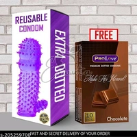 Mens EXTRA PLEASURE CONDOM WITH PROLOVE CHOCOLATE 10 PIECE PACK
