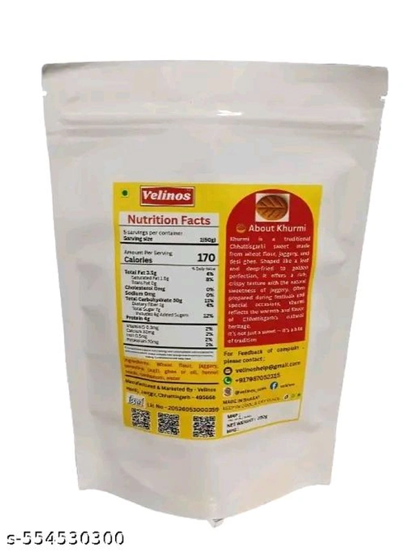Velinos Traditional Chhattisgarhi Khurmi – 250gm | Authentic Homemade Snack - Pack Of 4