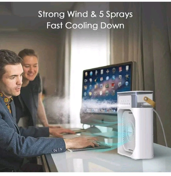 Portable Air Conditioner Mini AC | Quiet USB Desk Air Cooler Fan with Ice | 3-Speed Timer | 360° Adjustable | For Home, Office, Car (Multi-Color)