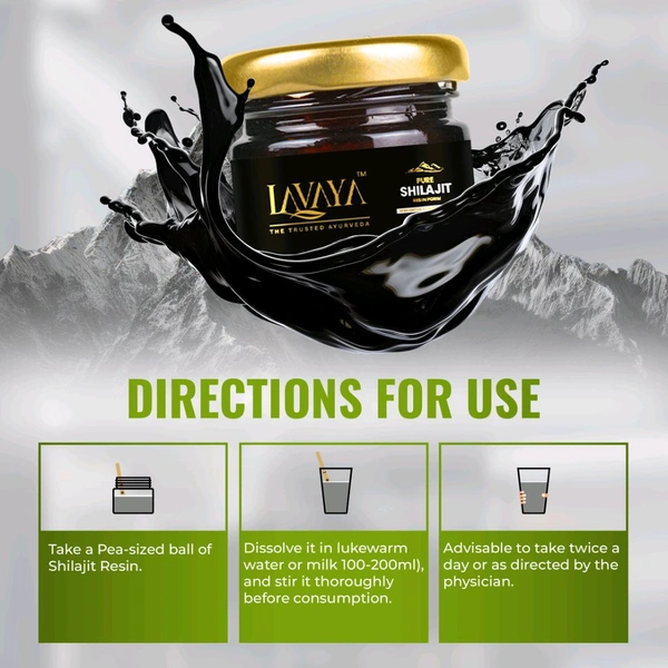 Lavaya 100% Pure Himalayan Shilajit Resin | 15 gm | 85+ Trace Minerals | Boost Energy & Stamina 15gm