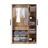 WARSI FURNITURE 3 Door WARDROBE WITH MIRROR - Bavarian Beach And Frosty White , 75×48×19 Inch
