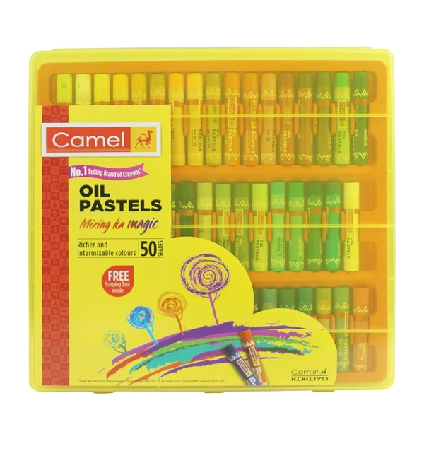 CAMEL OIL PASTELS 50 COLOUR SHEDS