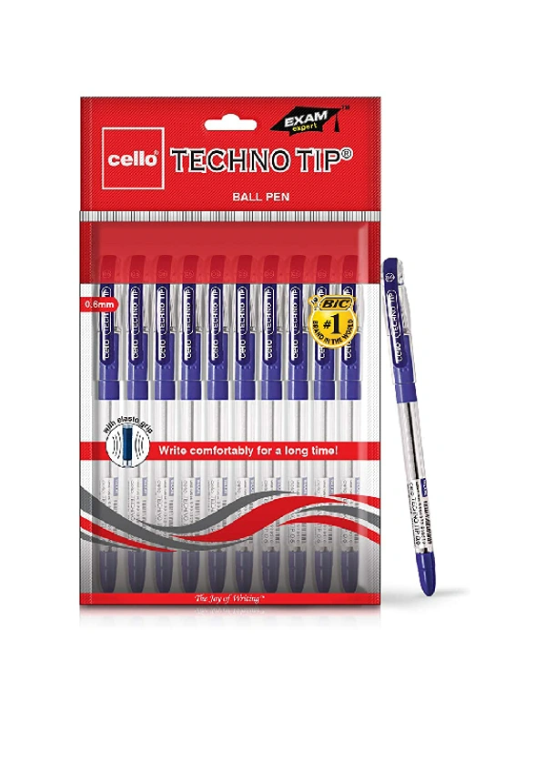 CELLO TECHNO TIP BALL PEN BLUE - 10 PCS