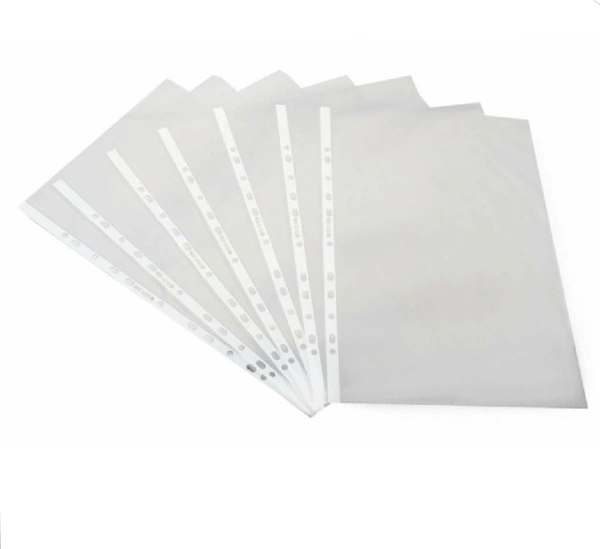 PLASTIC TRANSPARENT PUNCHED FOLDER FC SIZE 240 MICRO  50 PCS