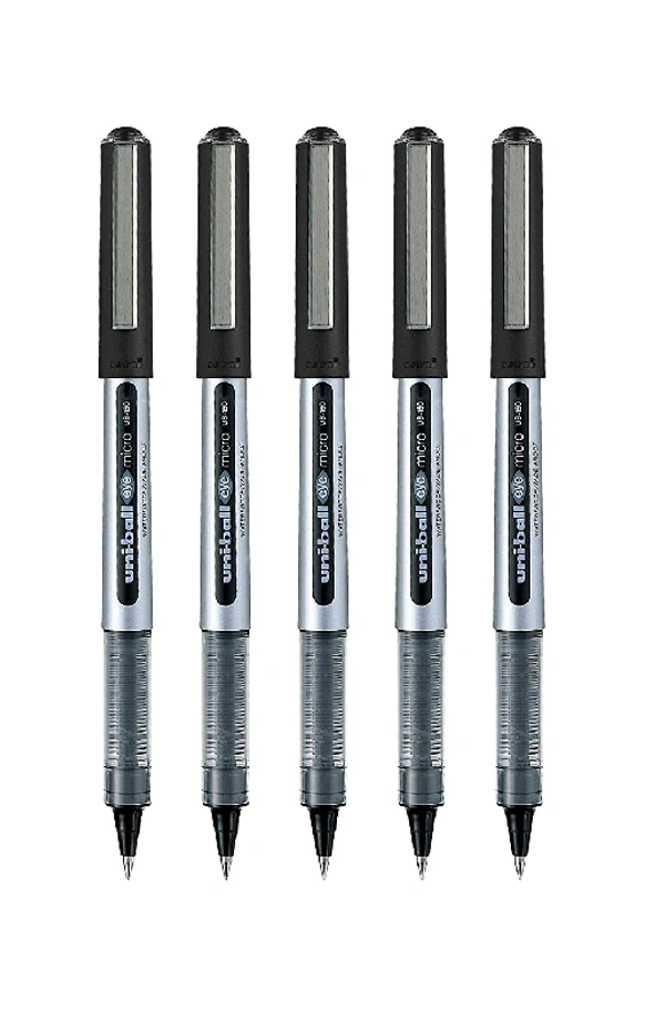 UNI-BALL EYE UB150 MICRO ROLLER PEN ASSORTED  BLACK - 6 PCS