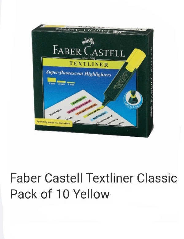 FABER-CASTELL HIGHLIGHTER YELLOW FORCENT  COLOUR