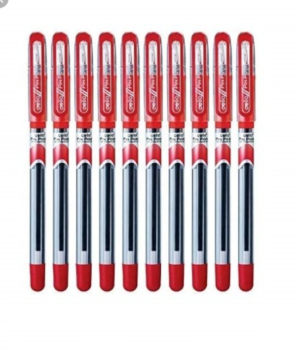 CELLO PIN POINT BALL PEN RED - PER PCS