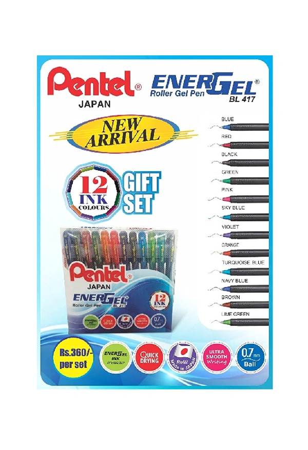 PENTEL ENER GEL 12 COLOUR GIFT SET