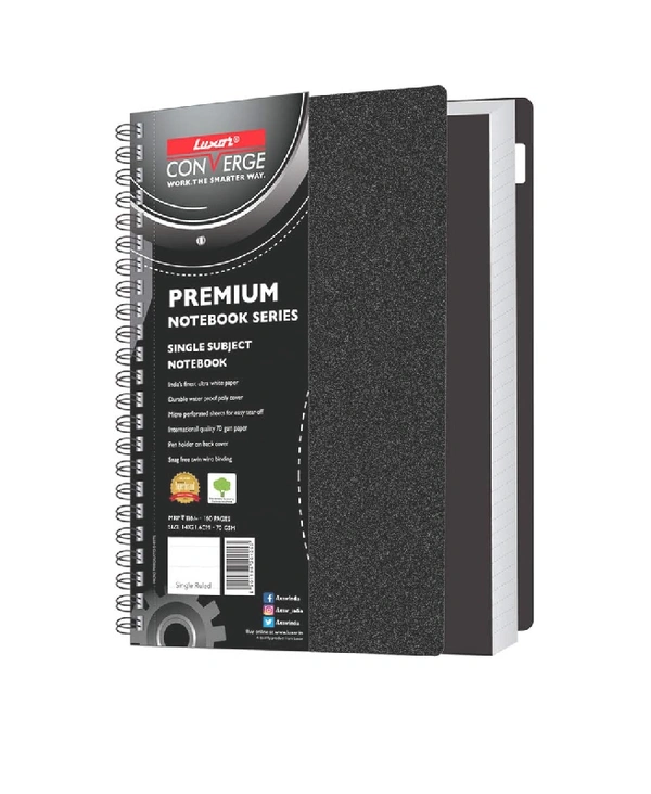 LUXAR 1 SUBJECT SPIRAL PERMIUM NOTEBOOK 160 PAGES