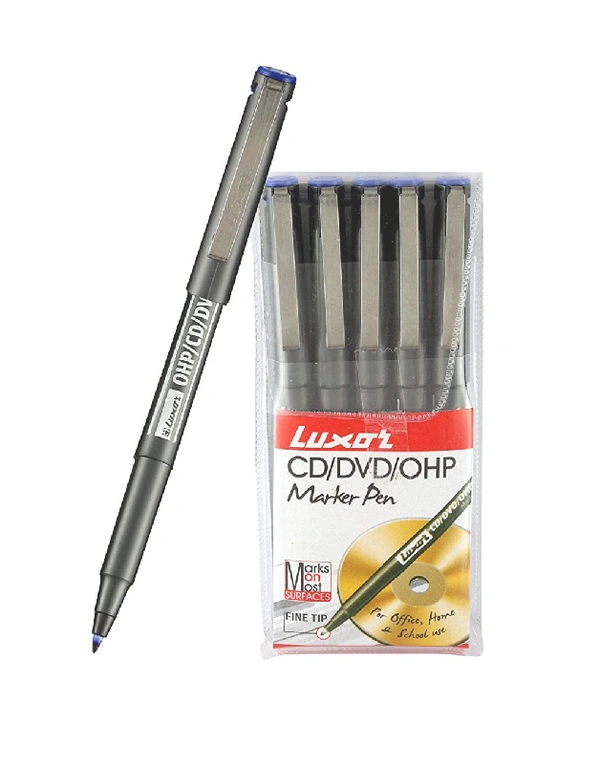 LUXAR CD DVD MARKER FINE TIP BLUE 