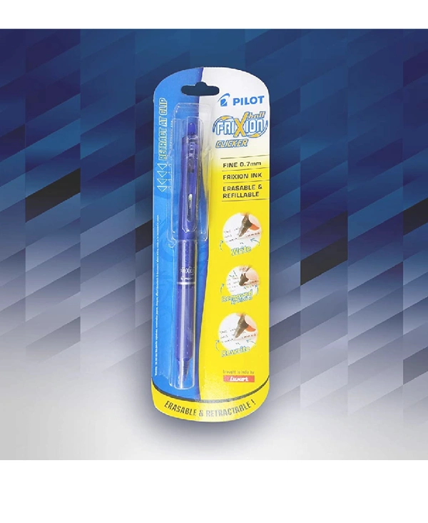 PILOT 0.7 FRIXION BALL ERASABLE PEN BLUE CLICKER