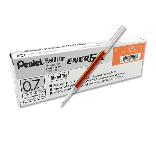 PANTEL ENER GEL PEN REFILE - 10 PCS, ORANGE