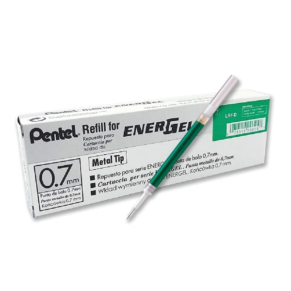 PANTEL ENER GEL PEN REFILE - 10 PCS, GREEN