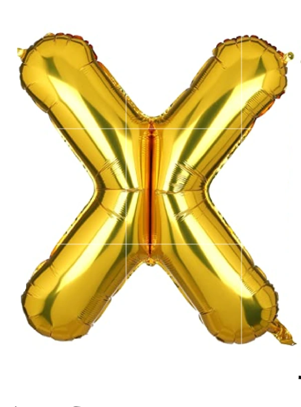 FOIL BALLOONS GOLD 16 INCH SINGLE WORD W - 1, X