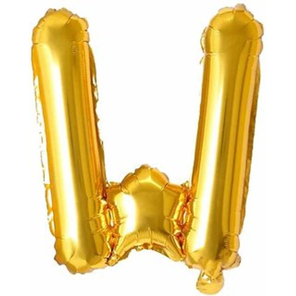 FOIL BALLOONS GOLD 16 INCH SINGLE WORD W - 1, W