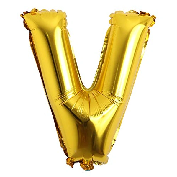 FOIL BALLOONS GOLD 16 INCH SINGLE WORD W - 1, V