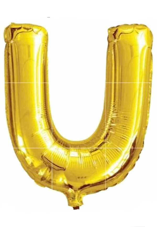 FOIL BALLOONS GOLD 16 INCH SINGLE WORD W - 1, U