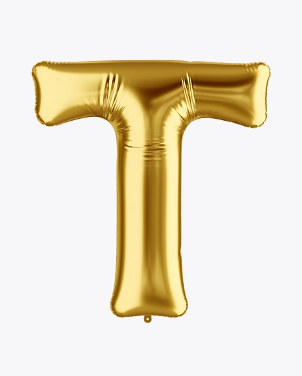 FOIL BALLOONS GOLD 16 INCH SINGLE WORD W - 1, T