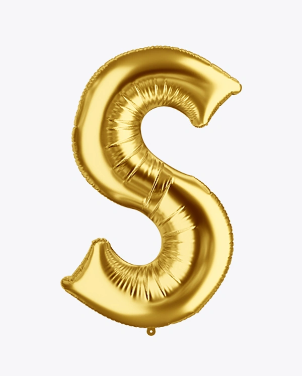 FOIL BALLOONS GOLD 16 INCH SINGLE WORD W - 1, S