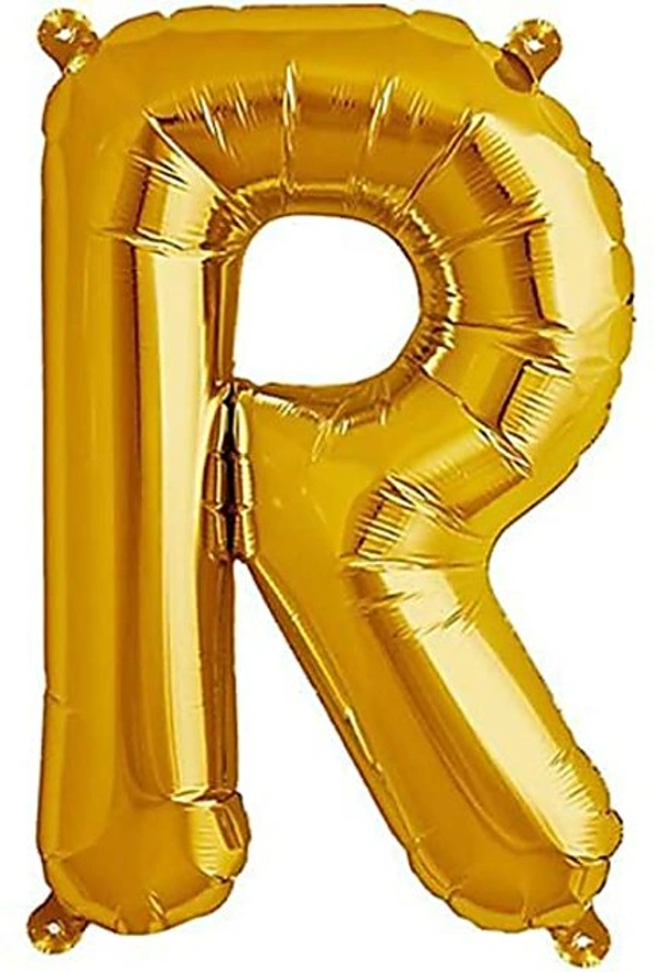 FOIL BALLOONS GOLD 16 INCH SINGLE WORD W - 1, R