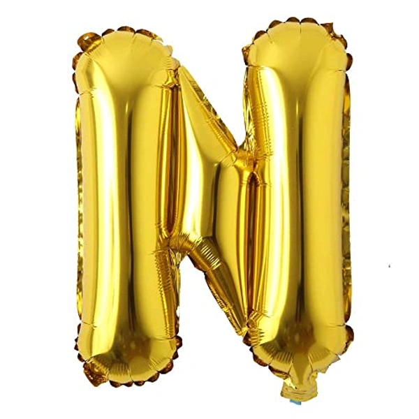 FOIL BALLOONS GOLD 16 INCH SINGLE WORD W - 1, N