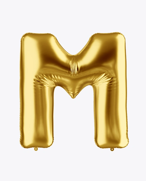 FOIL BALLOONS GOLD 16 INCH SINGLE WORD W - 1, M