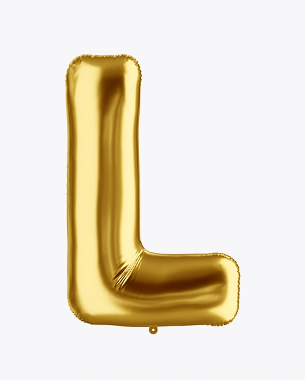 FOIL BALLOONS GOLD 16 INCH SINGLE WORD W - 1, L