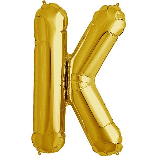 FOIL BALLOONS GOLD 16 INCH SINGLE WORD W - 1, K