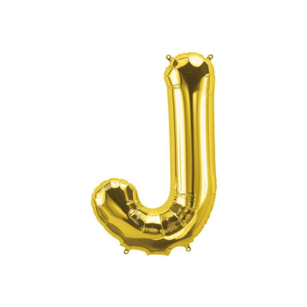 FOIL BALLOONS GOLD 16 INCH SINGLE WORD W - 1, J