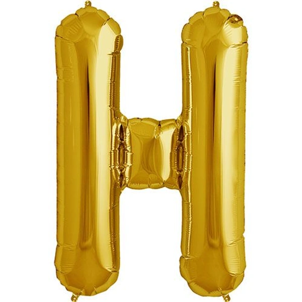 FOIL BALLOONS GOLD 16 INCH SINGLE WORD W - 1, H