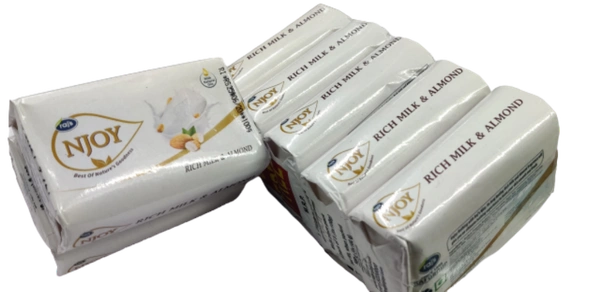 RAJ NJOY BATH SOAP (MILK & ALMOND) SET OF 5 SOAP - *** LOW PRICE GUARANTEE ***