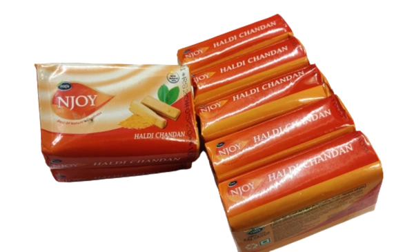 RAJ NJOY BATH SOAP (HALDI CHANDAN) 01 PACK OF 05 SOAP - *** LOW PRICE GUARANTEE ***