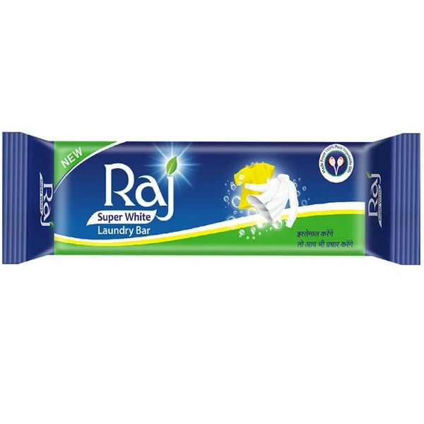 RAJ SUPER WHITE SOAP 1 KG ( 200GM * 5)