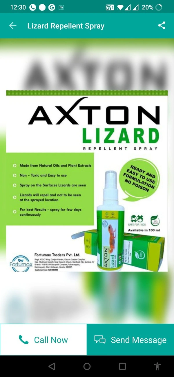 Lizard Repellent Spray