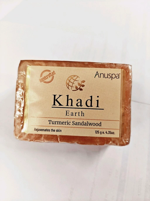 Anuspa Khadi bath soap ( buy 1 get 1 free ) Turmeric sandalwood 