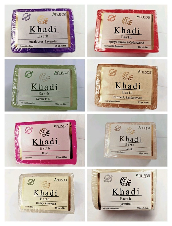 Anuspa khadi bath soap ( set of 8 soaps )